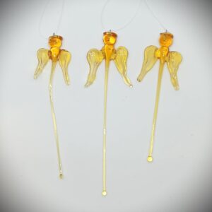 Olvasztott üvegangyal - 3 db - Borostyán