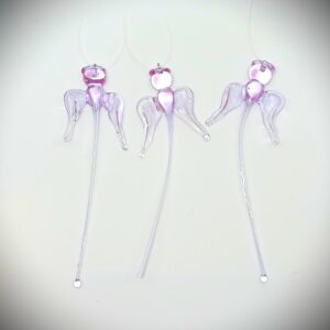 Olvasztott üvegangyal - 3 db - Ametiszt