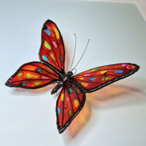 Tiffany pillangó- piros-színes